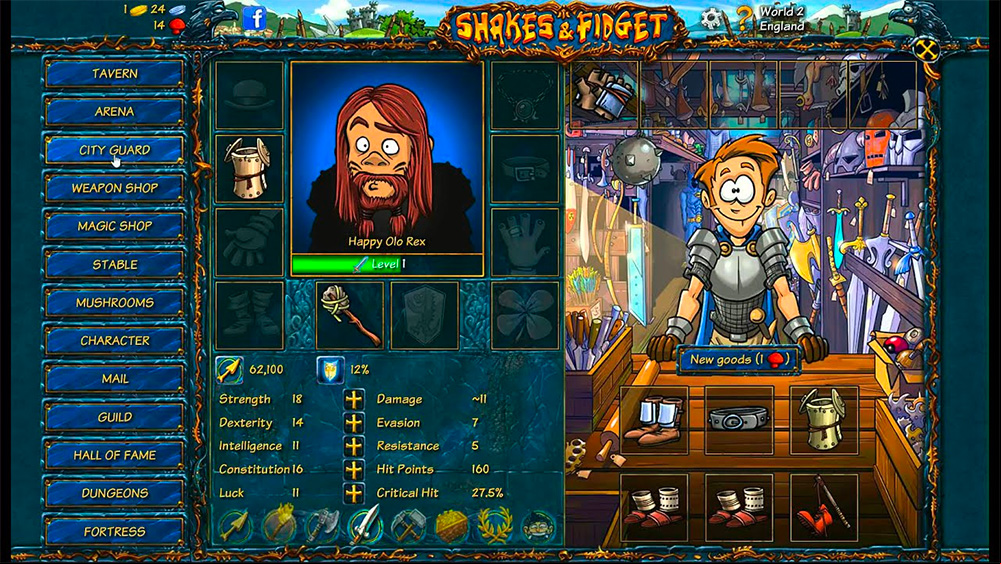 jeu shakes and fidget en français